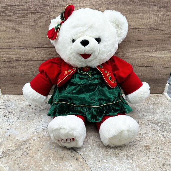 Snowflake Teddy 2001 Christmas Bears Set Boy & Girl Plush Holiday Stuffed Vintag - Picture 7 of 13